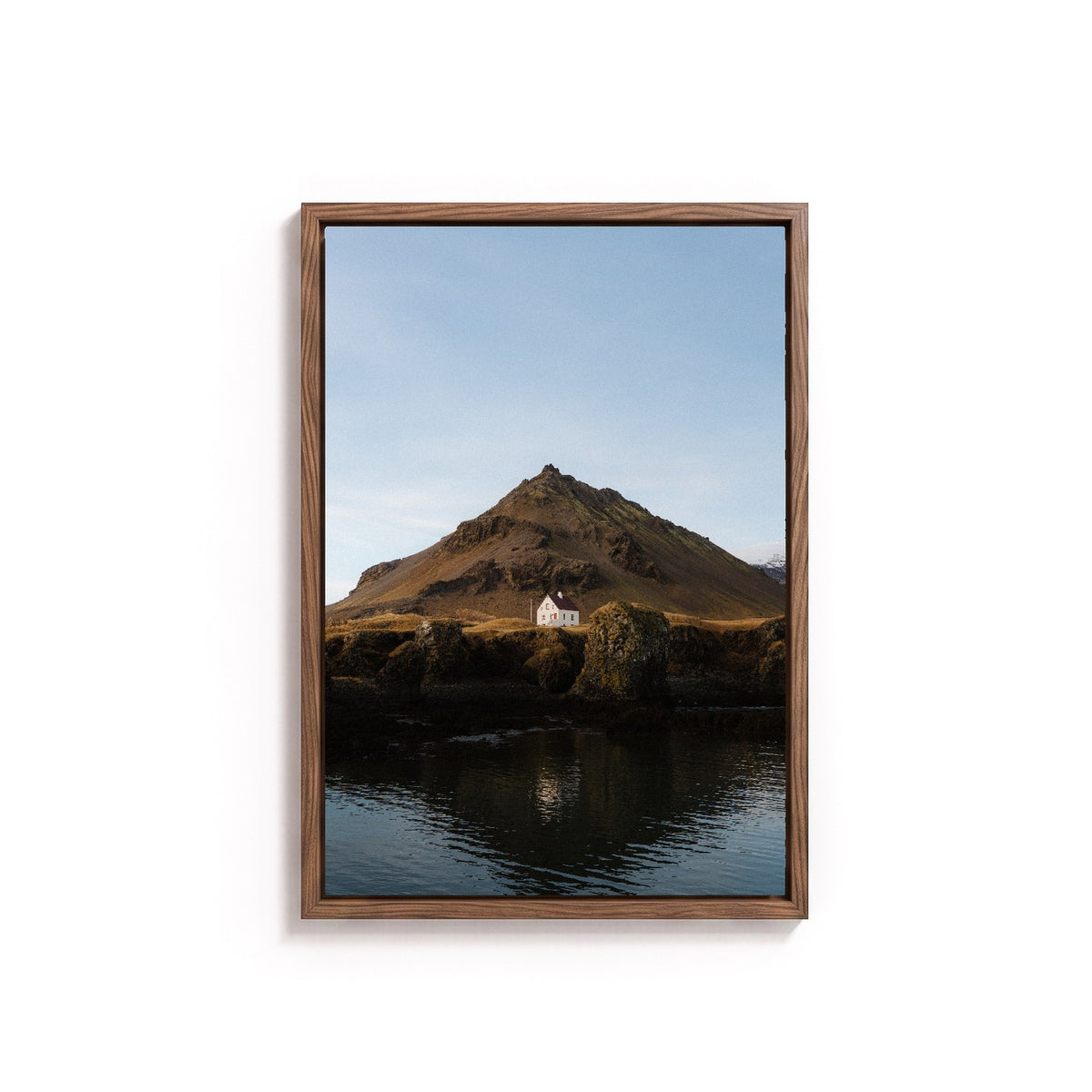 Arnarstapi I by Andy Kennedy, tanned oak frame, canvas