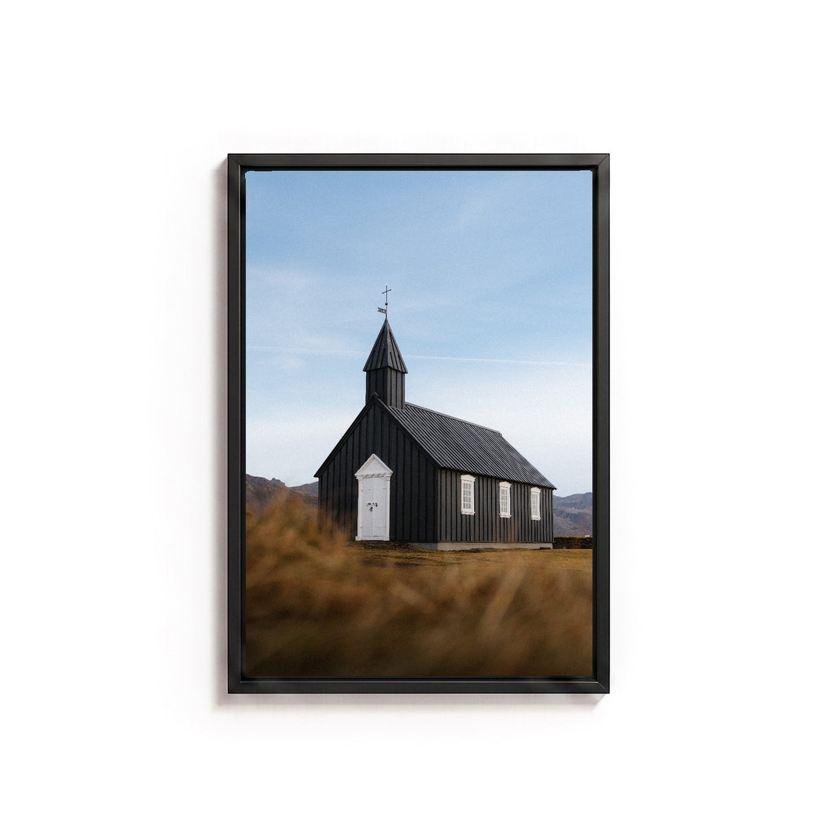 Búðakirkja by Andy Kennedy, black frame, canvas