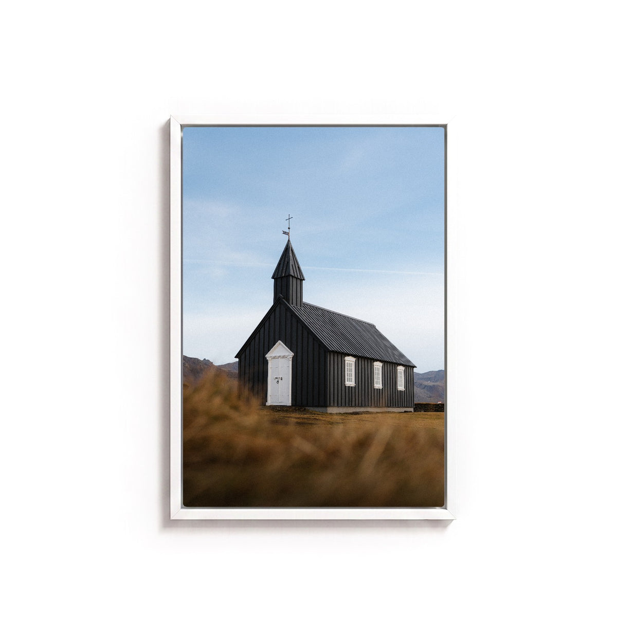 Búðakirkja by Andy Kennedy, white frame, canvas