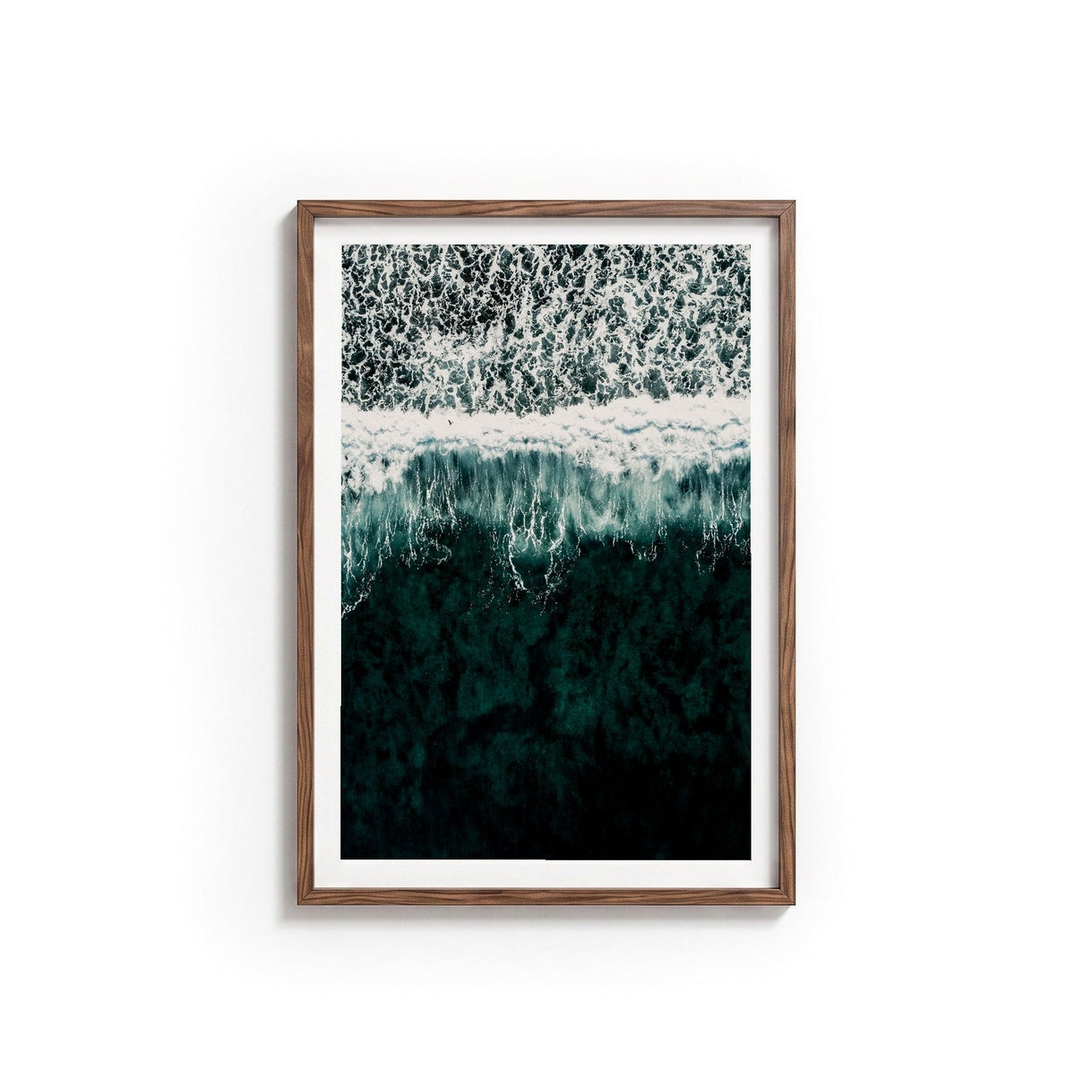 Crashing II by Charlie Hurd, tanned oak frame, archival matte paper