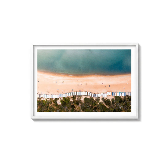 Evening at South Beach by Isaac Brooks, white frame, archival matte paper