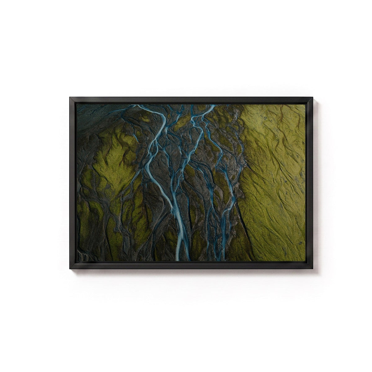 Glacier Rivers II by Andy Kennedy, black frame, canvas