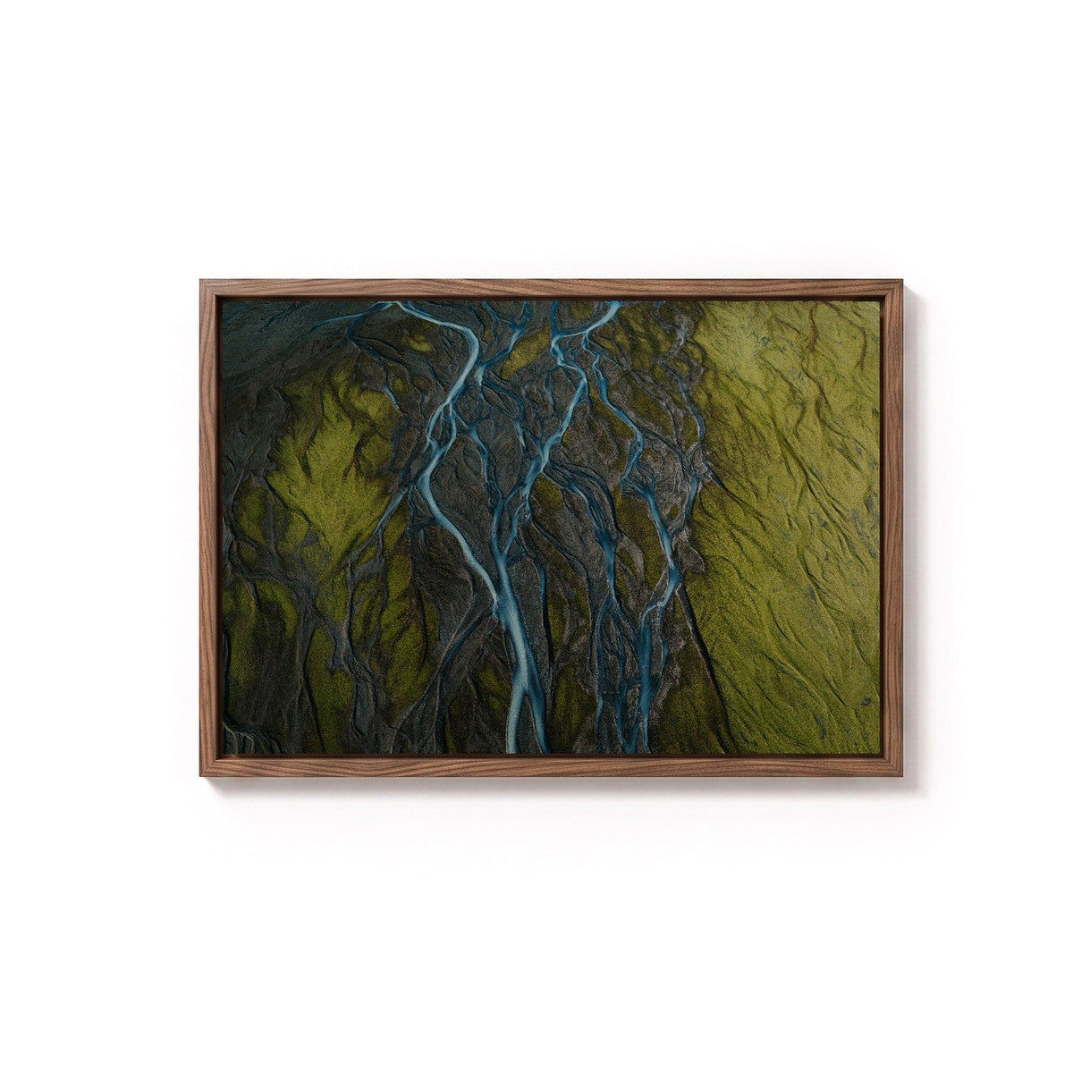 Glacier Rivers II by Andy Kennedy, tanned oak frame, canvas