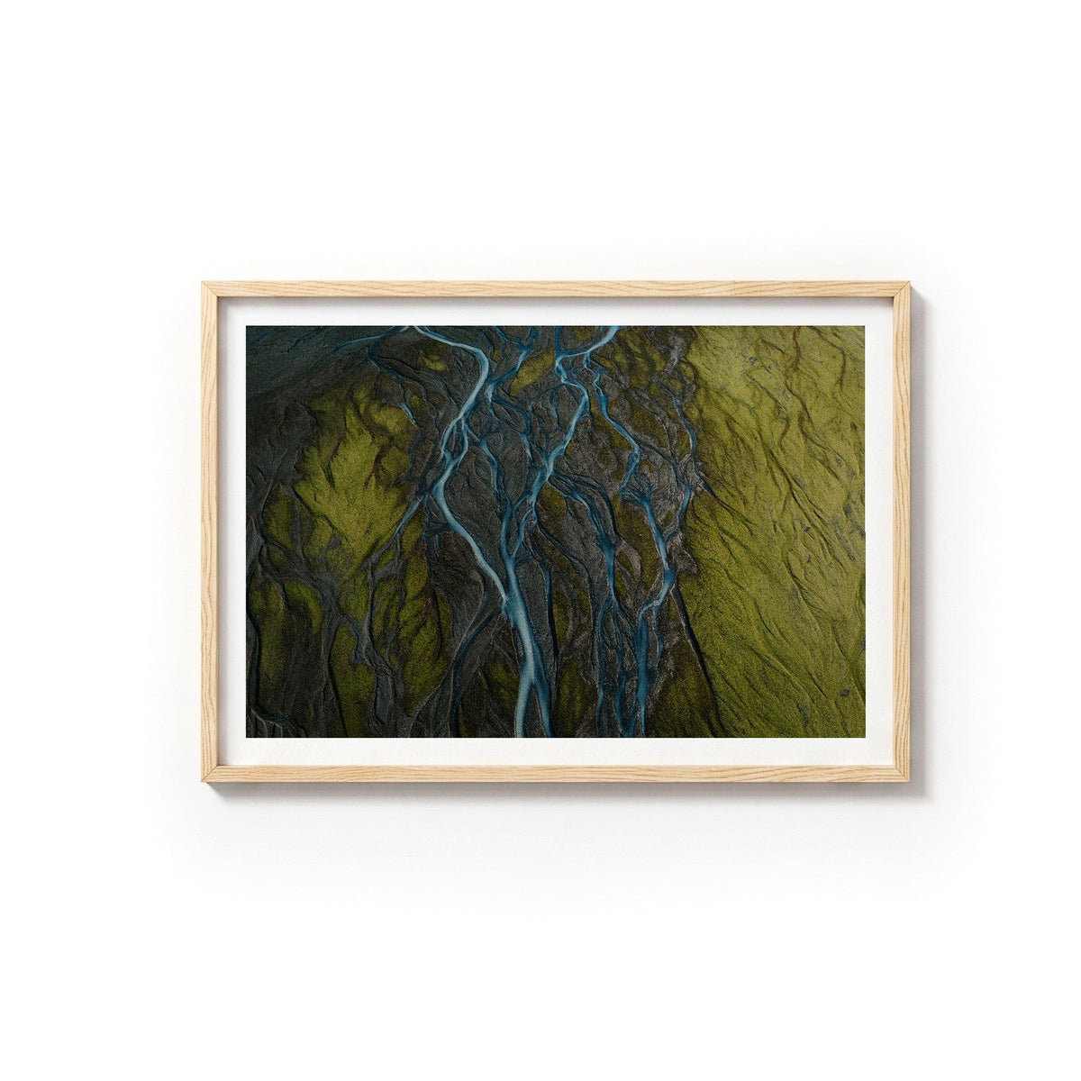 Glacier Rivers II by Andy Kennedy, Tasmanian oak frame, archival matte paper