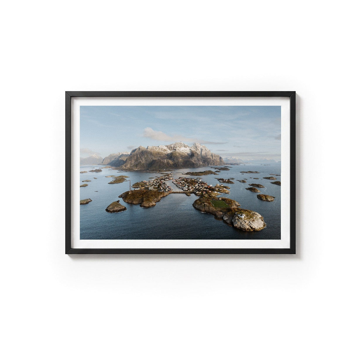 Henningsvær IV by Andy Kennedy, black frame, archival matte paper