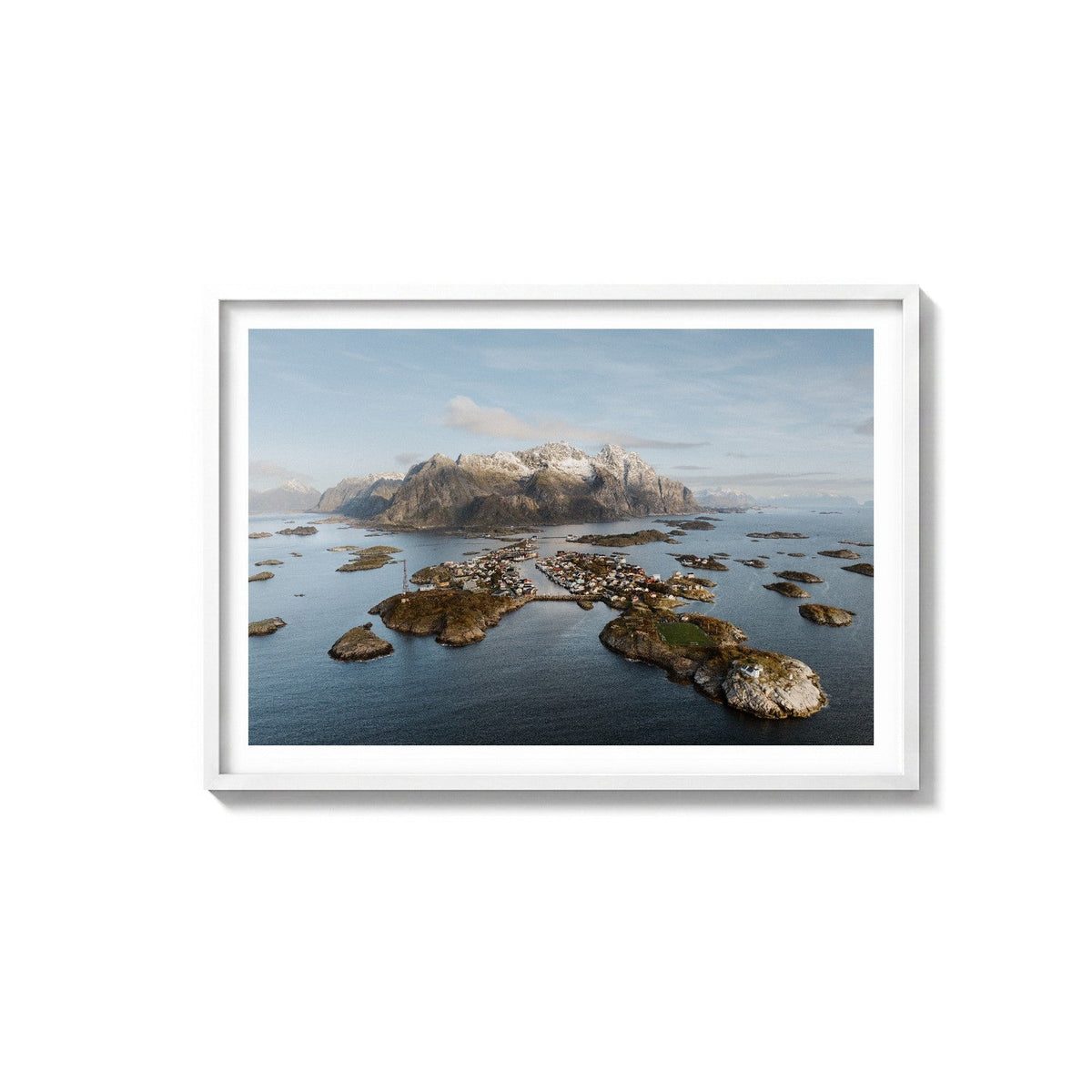 Henningsvær IV by Andy Kennedy, white frame, archival matte paper