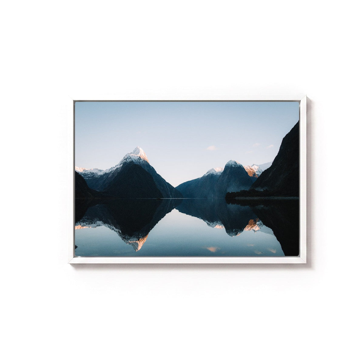 Milford Sound I by Andy Kennedy, white frame, canvas