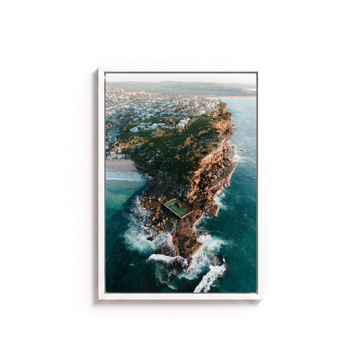 North Curl Curl I by Andy Kennedy, white frame, canvas