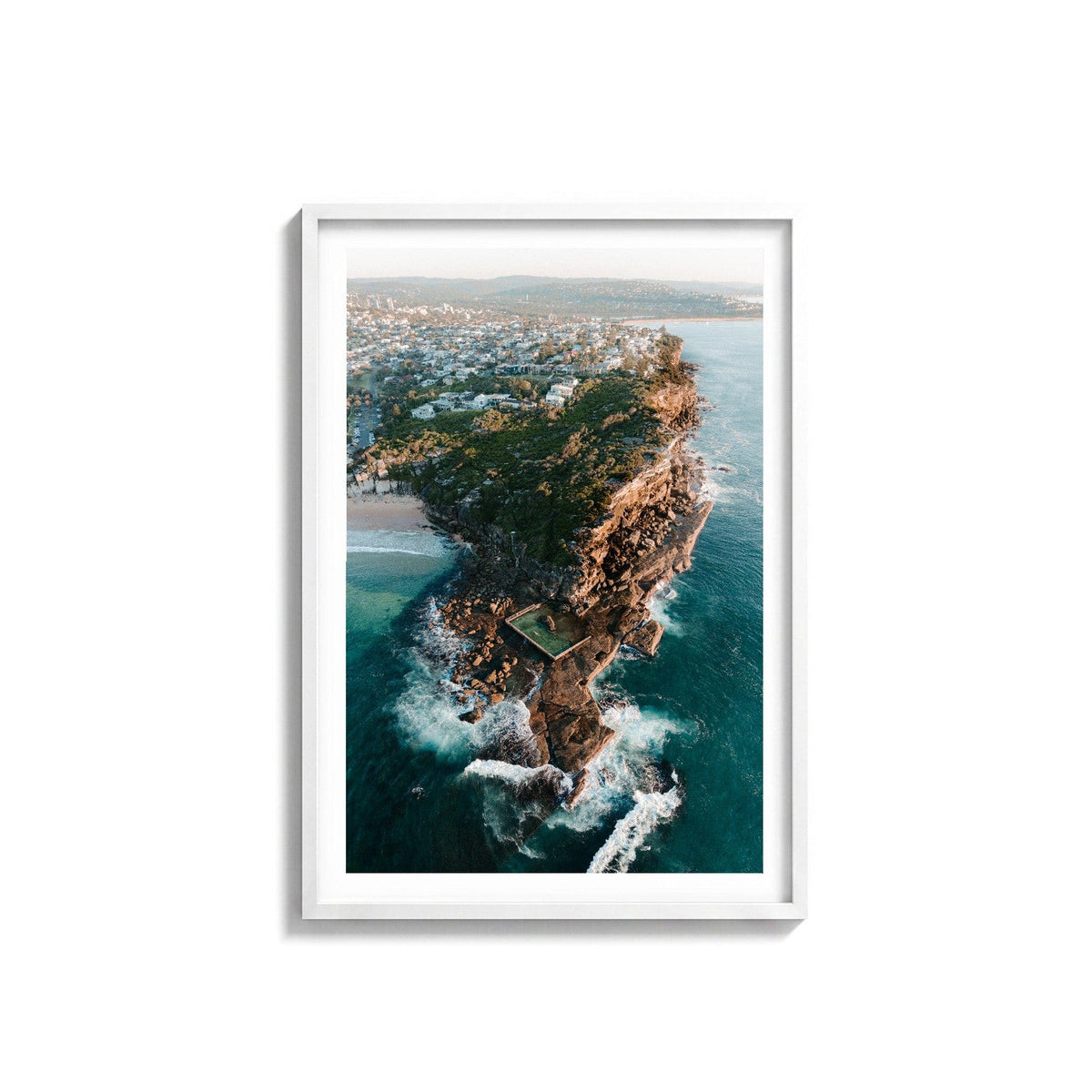 North Curl Curl I by Andy Kennedy, white frame, archival matte paper