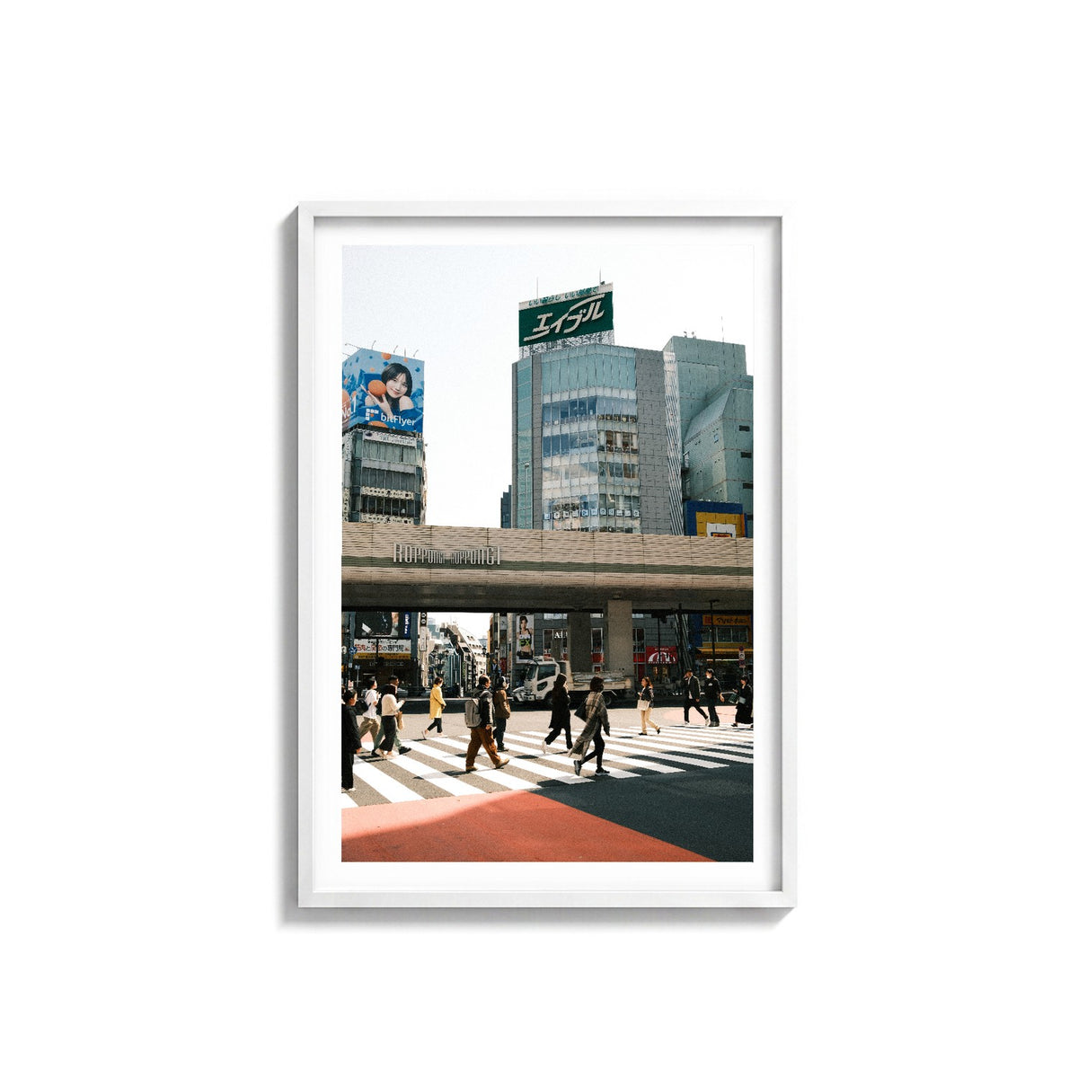 Roppongi Crossing by Daniel Aarons, white frame, archival matte paper