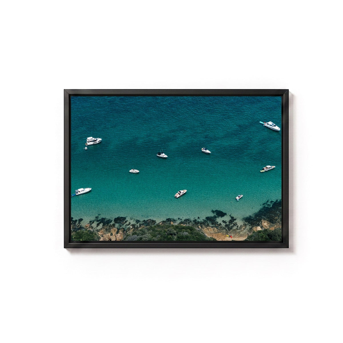 Safety Beach Parade I by Isaac Brooks, black frame, canvas