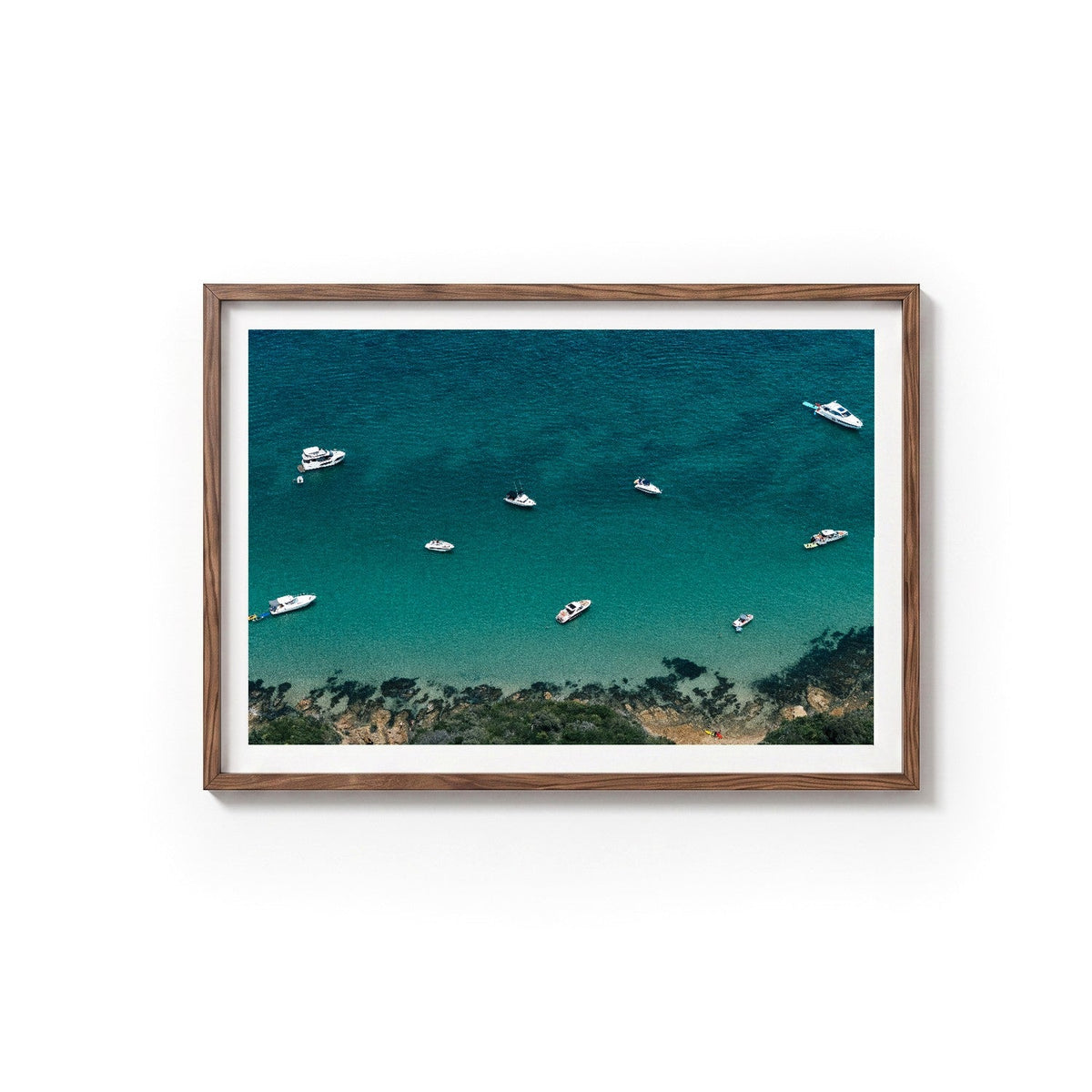 Safety Beach Parade I by Isaac Brooks, tanned oak frame, archival matte paper