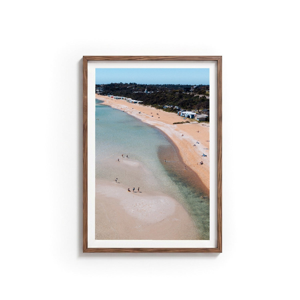 South Beach Kids by Isaac Brooks, tanned oak frame, archival matte paper