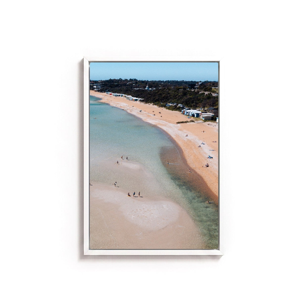 South Beach Kids by Isaac Brooks, white frame, canvas
