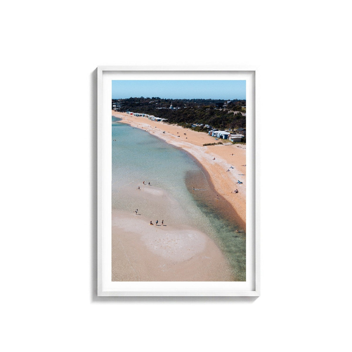 South Beach Kids by Isaac Brooks, white frame, archival matte paper
