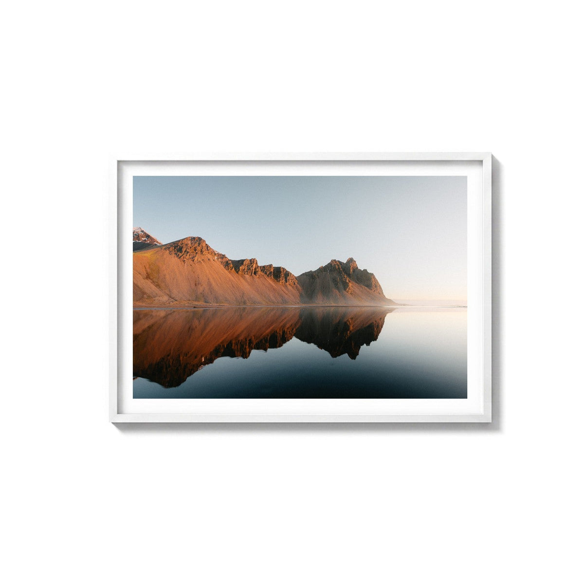 Vestrahorn I by Andy Kennedy, white frame, archival matte paper
