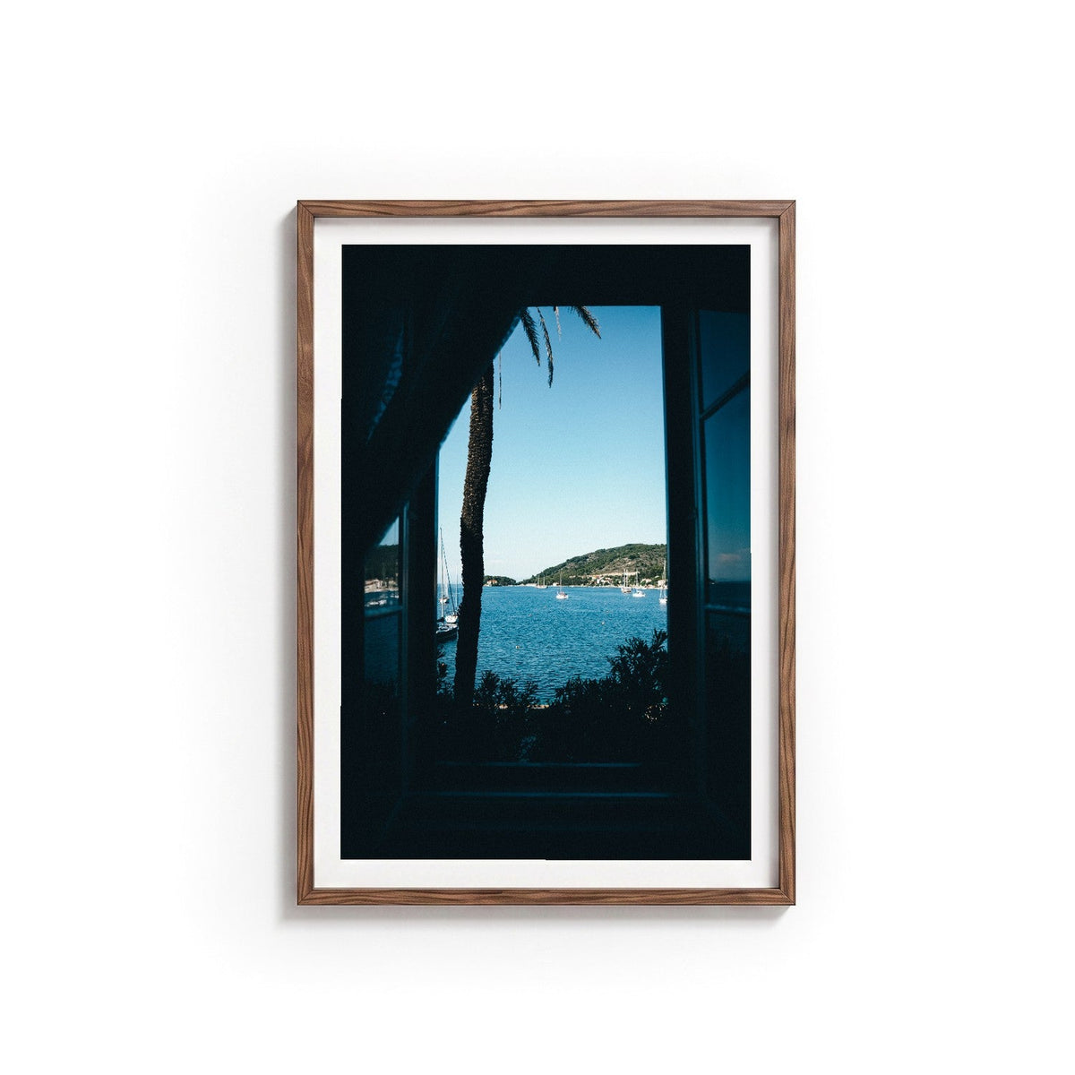 Window to Vis by Isaac Brooks, tanned oak frame, archival matte paper
