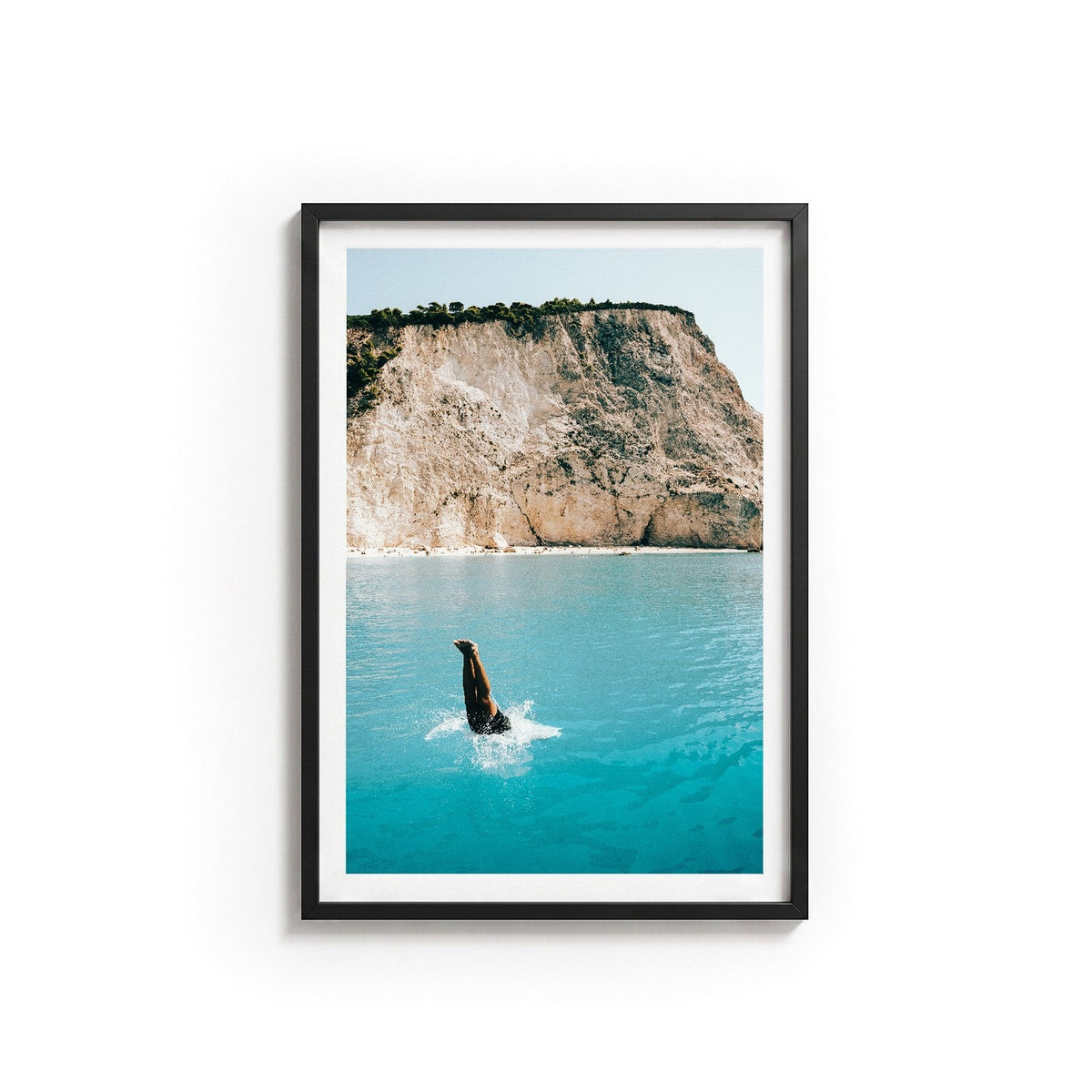 Zakynthos Dreaming by Charlie Hurd, black frame, archival matte paper
